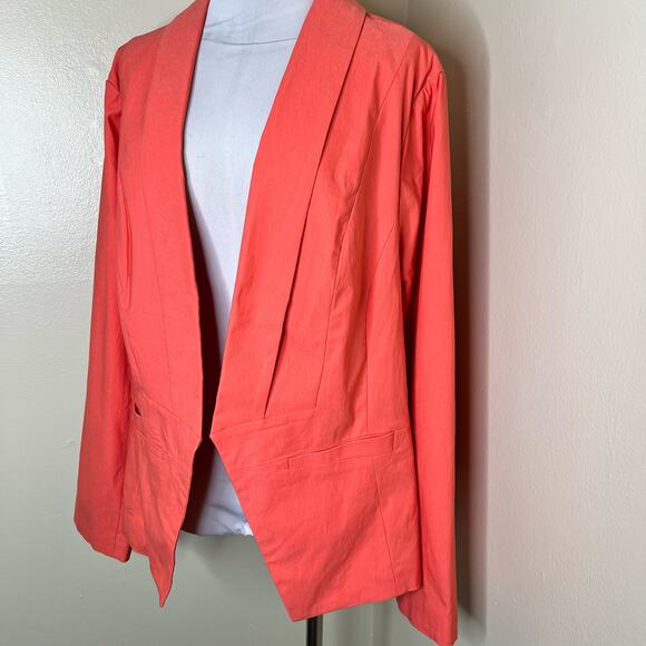 Torrid Cut Away Blazer 3X Womens Porcelain Rose Open Work Office Chic Plus Size - Picture 4 of 12